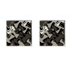 Trippy sepia paint splash, brown, army style camo, dotted abstract pattern Cufflinks (Square)