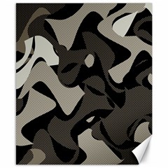 Trippy sepia paint splash, brown, army style camo, dotted abstract pattern Canvas 8  x 10 