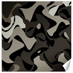 Trippy sepia paint splash, brown, army style camo, dotted abstract pattern Canvas 16  x 16 