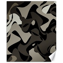 Trippy sepia paint splash, brown, army style camo, dotted abstract pattern Canvas 16  x 20 