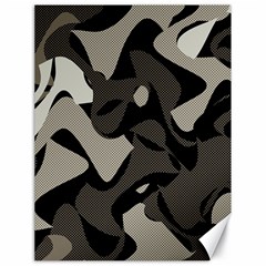 Trippy sepia paint splash, brown, army style camo, dotted abstract pattern Canvas 18  x 24 