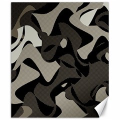 Trippy sepia paint splash, brown, army style camo, dotted abstract pattern Canvas 20  x 24 