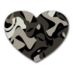 Trippy sepia paint splash, brown, army style camo, dotted abstract pattern Heart Mousepads