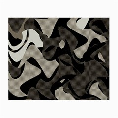 Trippy sepia paint splash, brown, army style camo, dotted abstract pattern Small Glasses Cloth (2 Sides)