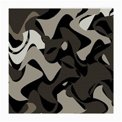 Trippy sepia paint splash, brown, army style camo, dotted abstract pattern Medium Glasses Cloth (2 Sides)