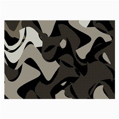 Trippy sepia paint splash, brown, army style camo, dotted abstract pattern Large Glasses Cloth