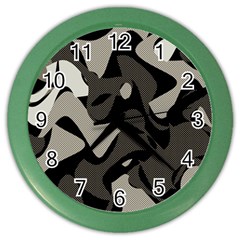 Trippy sepia paint splash, brown, army style camo, dotted abstract pattern Color Wall Clock