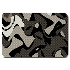 Trippy sepia paint splash, brown, army style camo, dotted abstract pattern Large Doormat 