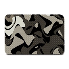 Trippy sepia paint splash, brown, army style camo, dotted abstract pattern Plate Mats