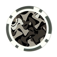 Trippy sepia paint splash, brown, army style camo, dotted abstract pattern Poker Chip Card Guard