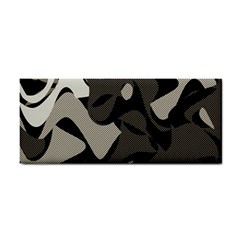 Trippy sepia paint splash, brown, army style camo, dotted abstract pattern Hand Towel