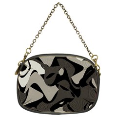 Trippy sepia paint splash, brown, army style camo, dotted abstract pattern Chain Purse (One Side)