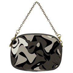 Trippy sepia paint splash, brown, army style camo, dotted abstract pattern Chain Purse (Two Sides)