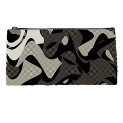 Trippy sepia paint splash, brown, army style camo, dotted abstract pattern Pencil Case