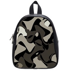 Trippy sepia paint splash, brown, army style camo, dotted abstract pattern School Bag (Small)