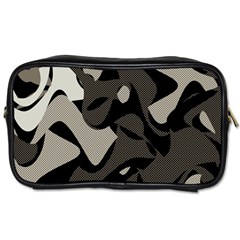 Trippy sepia paint splash, brown, army style camo, dotted abstract pattern Toiletries Bag (Two Sides)