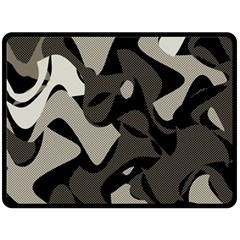 Trippy sepia paint splash, brown, army style camo, dotted abstract pattern Fleece Blanket (Large) 