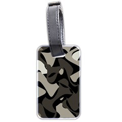 Trippy sepia paint splash, brown, army style camo, dotted abstract pattern Luggage Tag (two sides)