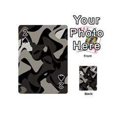 Trippy sepia paint splash, brown, army style camo, dotted abstract pattern Playing Cards 54 Designs (Mini)