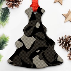 Trippy sepia paint splash, brown, army style camo, dotted abstract pattern Christmas Tree Ornament (Two Sides)