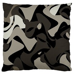 Trippy sepia paint splash, brown, army style camo, dotted abstract pattern Large Cushion Case (One Side)