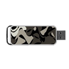 Trippy sepia paint splash, brown, army style camo, dotted abstract pattern Portable USB Flash (One Side)