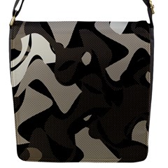 Trippy sepia paint splash, brown, army style camo, dotted abstract pattern Flap Closure Messenger Bag (S)