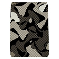 Trippy sepia paint splash, brown, army style camo, dotted abstract pattern Removable Flap Cover (S)