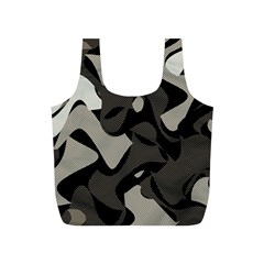 Trippy sepia paint splash, brown, army style camo, dotted abstract pattern Full Print Recycle Bag (S)