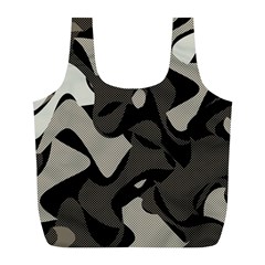 Trippy sepia paint splash, brown, army style camo, dotted abstract pattern Full Print Recycle Bag (L)