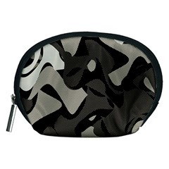 Trippy sepia paint splash, brown, army style camo, dotted abstract pattern Accessory Pouch (Medium)