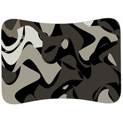 Trippy sepia paint splash, brown, army style camo, dotted abstract pattern Velour Seat Head Rest Cushion