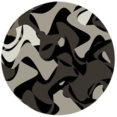 Trippy sepia paint splash, brown, army style camo, dotted abstract pattern Wooden Bottle Opener (Round)