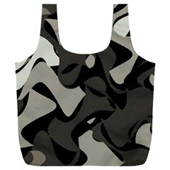 Trippy sepia paint splash, brown, army style camo, dotted abstract pattern Full Print Recycle Bag (XXL)