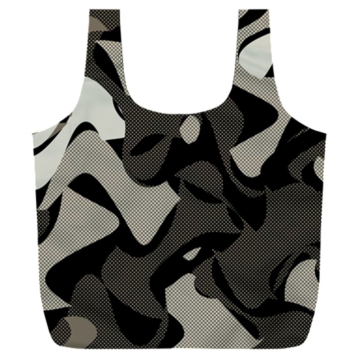 Trippy sepia paint splash, brown, army style camo, dotted abstract pattern Full Print Recycle Bag (XXXL)