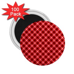 Three Color Tartan, Red Grey, Black Buffalo Plaid Theme 2 25  Magnets (100 Pack)  by Casemiro