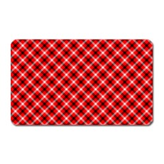 Three Color Tartan, Red Grey, Black Buffalo Plaid Theme Magnet (rectangular) by Casemiro