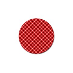 Three Color Tartan, Red Grey, Black Buffalo Plaid Theme Golf Ball Marker by Casemiro