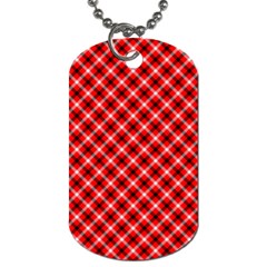 Three Color Tartan, Red Grey, Black Buffalo Plaid Theme Dog Tag (two Sides) by Casemiro