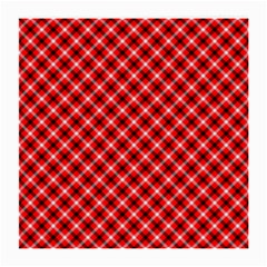 Three Color Tartan, Red Grey, Black Buffalo Plaid Theme Medium Glasses Cloth by Casemiro