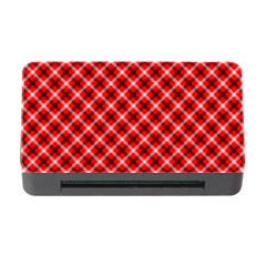 Three Color Tartan, Red Grey, Black Buffalo Plaid Theme Memory Card Reader With Cf by Casemiro