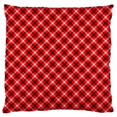 Three Color Tartan, Red Grey, Black Buffalo Plaid Theme Large Cushion Case (two Sides) by Casemiro