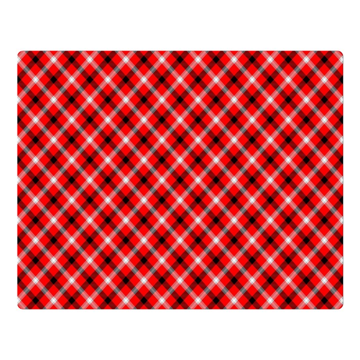 Three color tartan, red grey, black buffalo plaid theme Double Sided Flano Blanket (Large) 