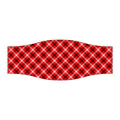 Three Color Tartan, Red Grey, Black Buffalo Plaid Theme Stretchable Headband by Casemiro