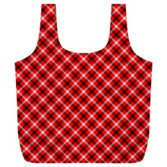 Three Color Tartan, Red Grey, Black Buffalo Plaid Theme Full Print Recycle Bag (xxl) by Casemiro