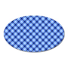 Retro Style Pattern, Scottish Tartan, Buffalo Plaid Theme Oval Magnet by Casemiro