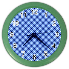 Retro Style Pattern, Scottish Tartan, Buffalo Plaid Theme Color Wall Clock by Casemiro