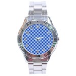 Retro style pattern, scottish tartan, buffalo plaid theme Stainless Steel Analogue Watch Front