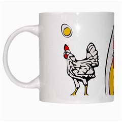 Roseanne Chicken White Mugs by EvgeniaEsenina