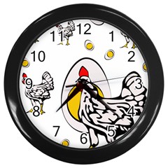 Roseanne Chicken Wall Clock (black) by EvgeniaEsenina